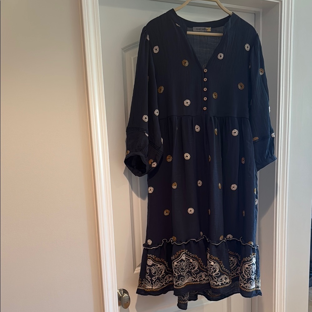Figueroa & Flower Dress, navy, women’s size L - Picture 13 of 14